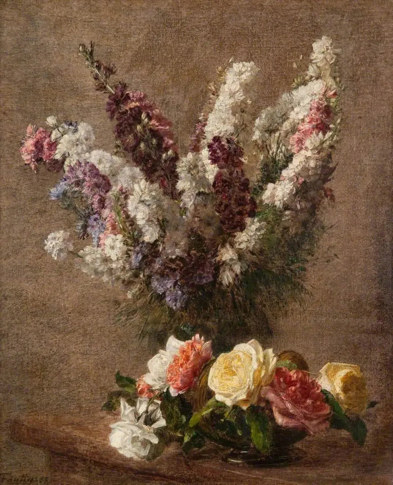 バラとオルレアの花束 - アンリ・ファンタン＝ラトゥール

Source:
Roses et pieds-d'alouette - Henri Fantin-Latour