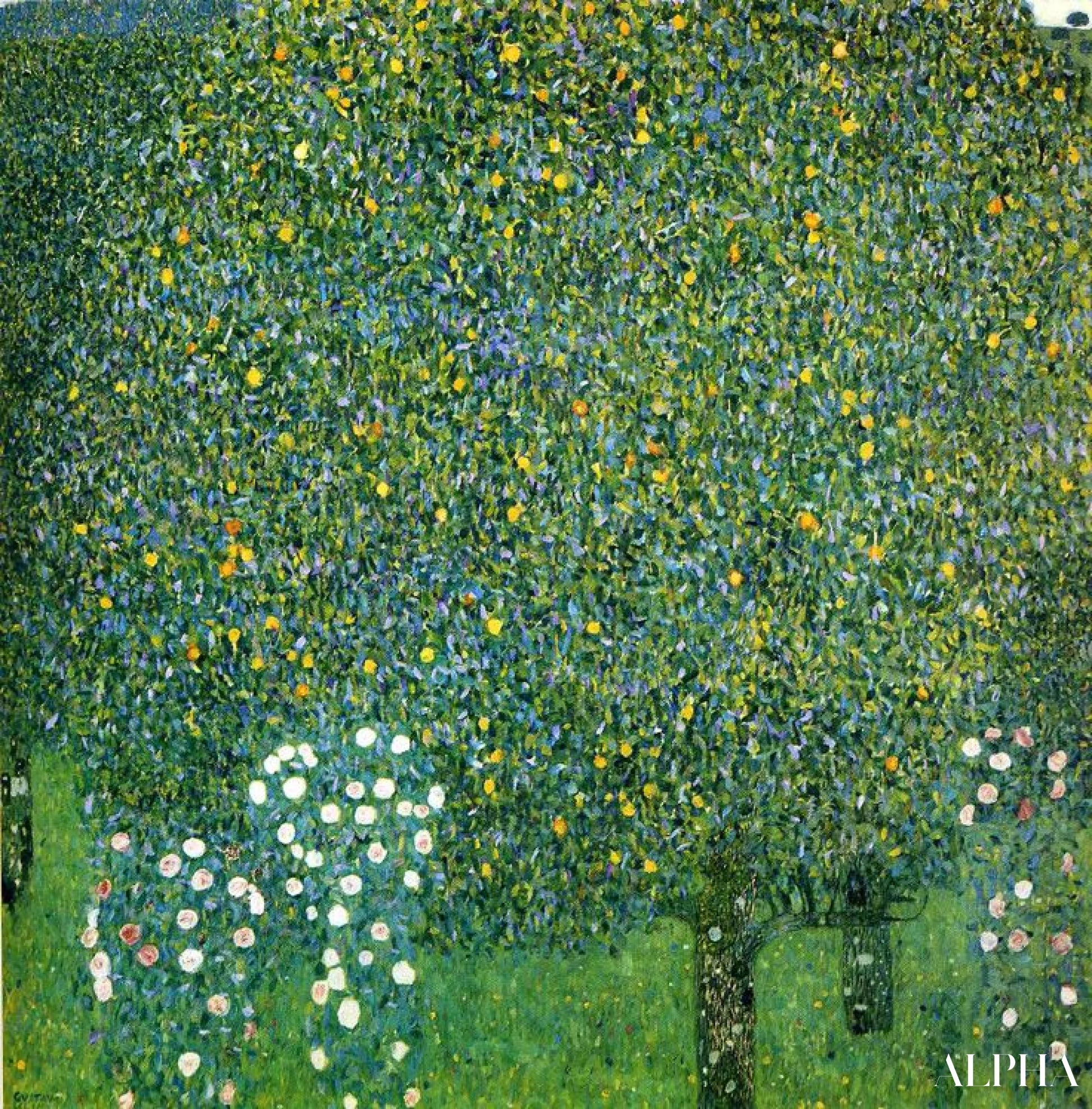 Rosiers sous les arbres - Gustav Klimt - Reproductions de tableaux et peintures haut de gamme