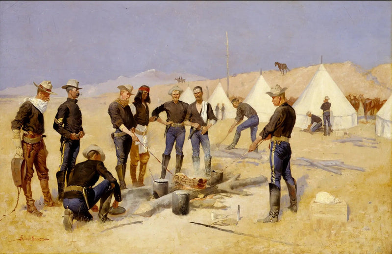 フレデリック・レミントンによるクリスマスの牛肉ローストを騎兵隊のキャンプで

Source:
Rôtir le bœuf de Noël dans un camp de cavalerie - Frederic Remington