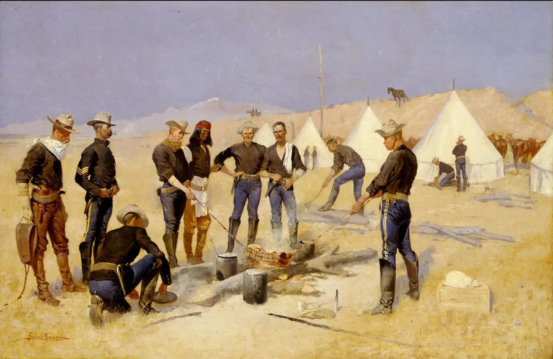 フレデリック・レミントンによるクリスマスの牛肉ローストを騎兵隊のキャンプで

Source:
Rôtir le bœuf de Noël dans un camp de cavalerie - Frederic Remington