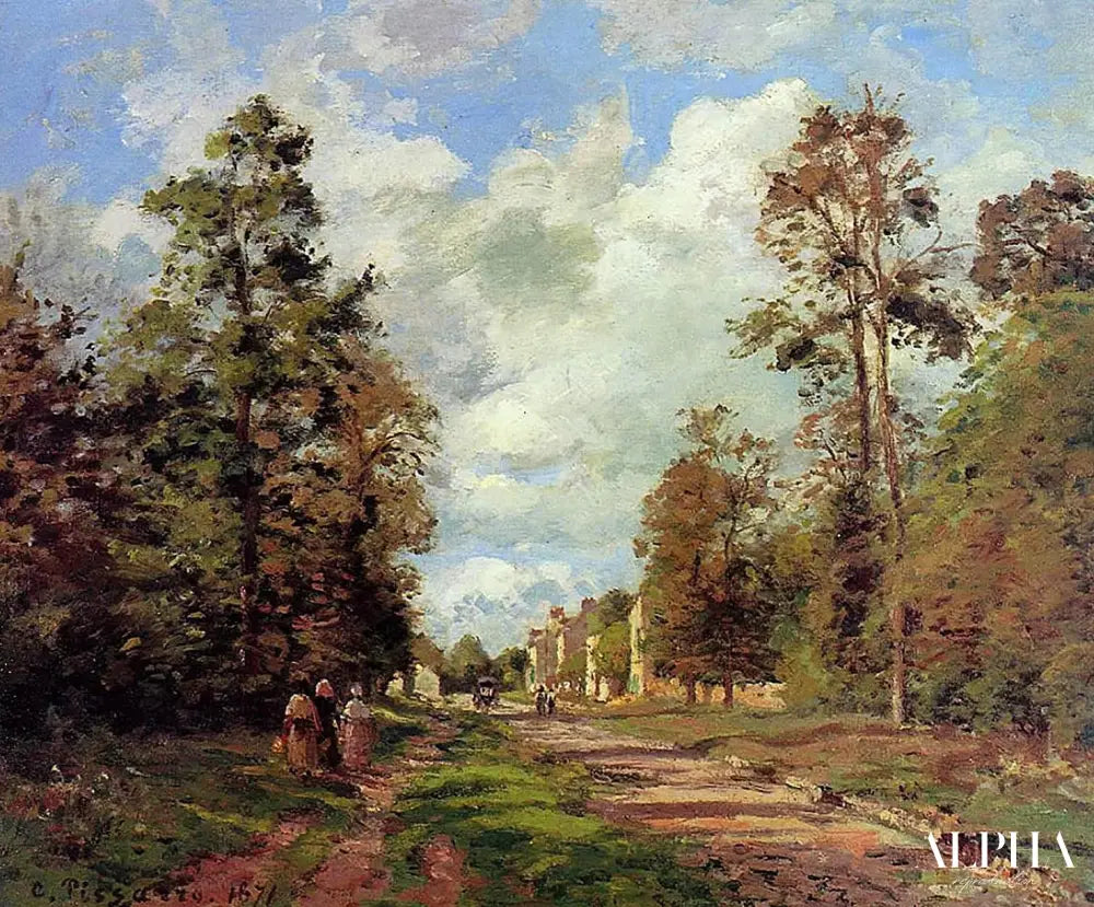 Route de louveciennes à la périphérie - Camille Pissarro - Reproductions de tableaux et peintures haut de gamme