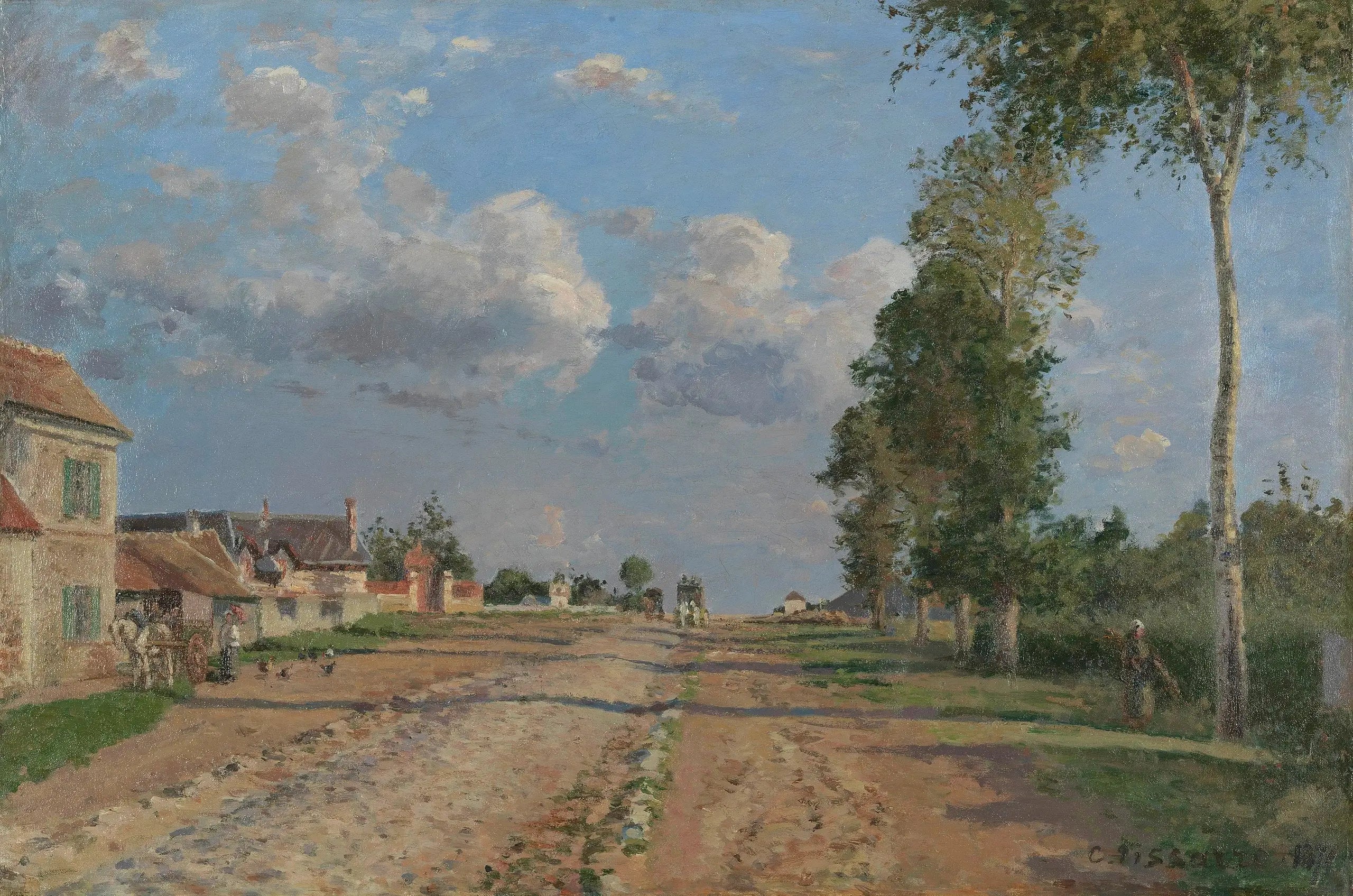 Route de Versailles, Rocquencourt - Camille Pissarro image 1 copie peinte à la main à l’huile