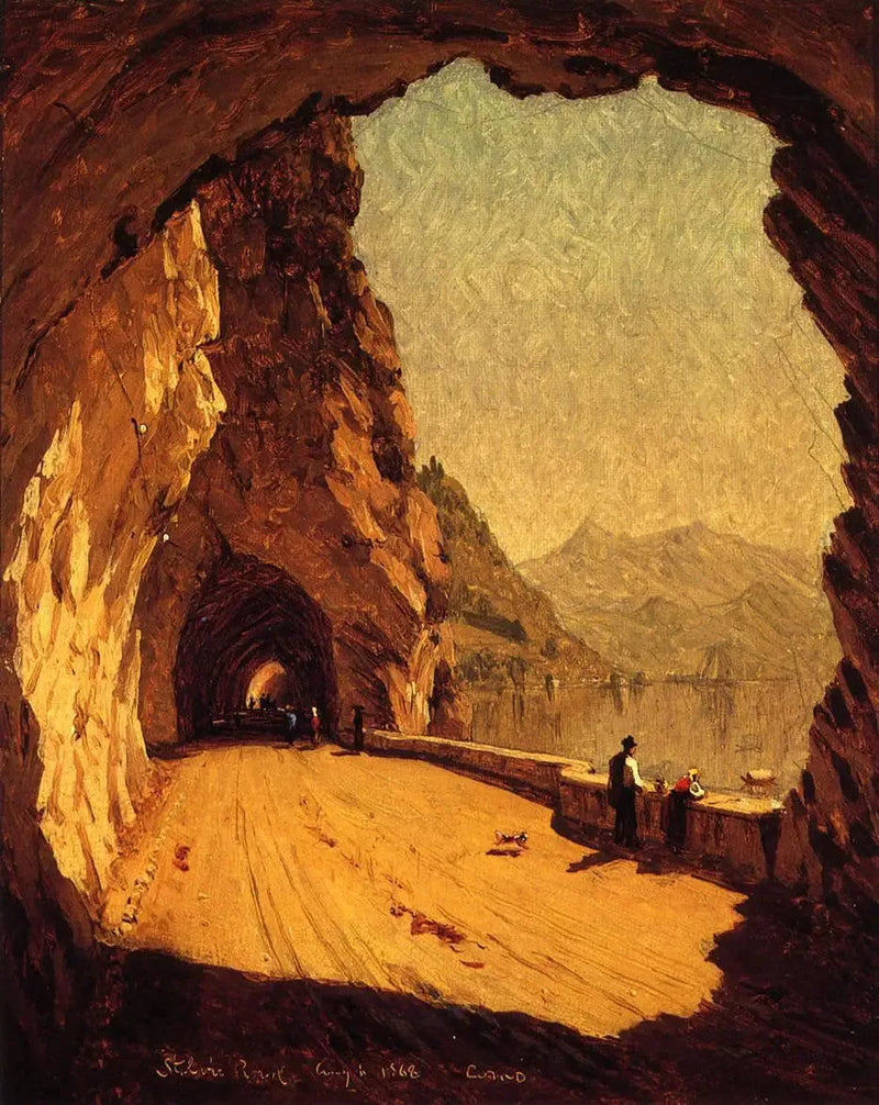 コモ湖畔のステルヴィオ峠 - サ Sanford Robinson Gifford