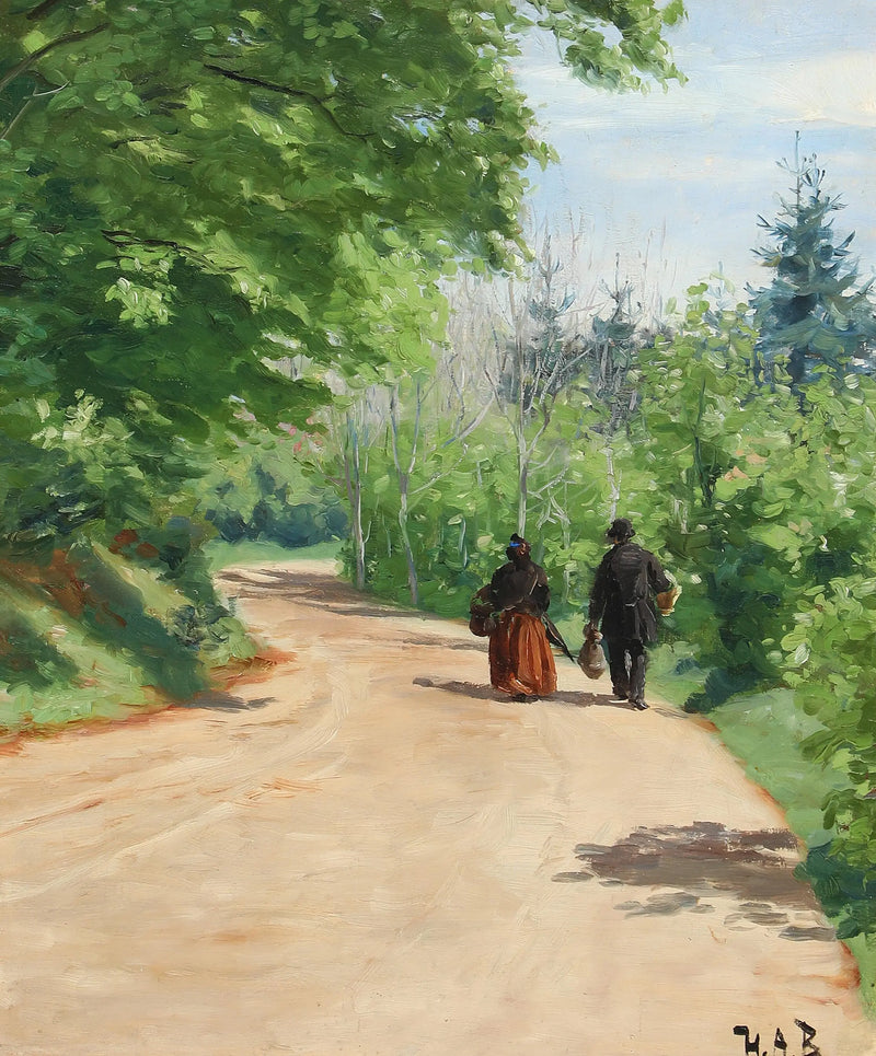 春の林道を歩くカップルのプリント - H. A. Brendekilde

Source:
Route forestière printanière avec un couple en marche. - H. A. Brendekilde