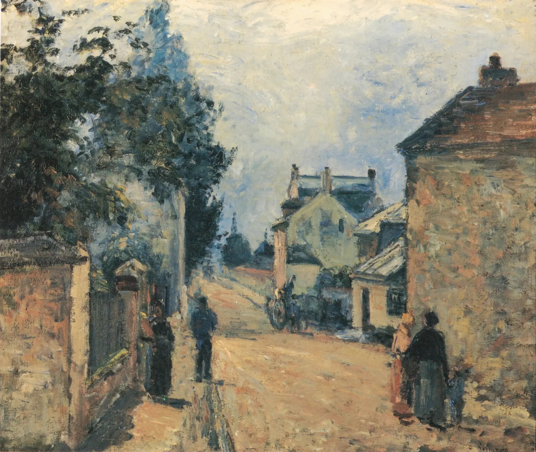 Rue de L'Hermitage, Pontoise - Camille Pissarro image 1 copie de tableau peinte à la main