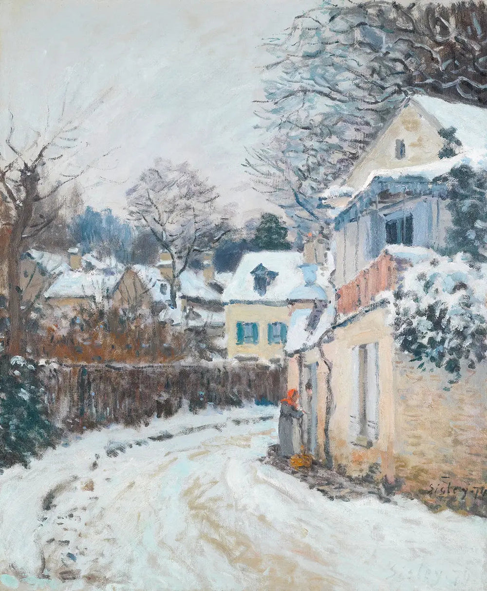 Rue de la Princesse, hiver - Alfred Sisley image 1 copie peinte à la main à l’huile