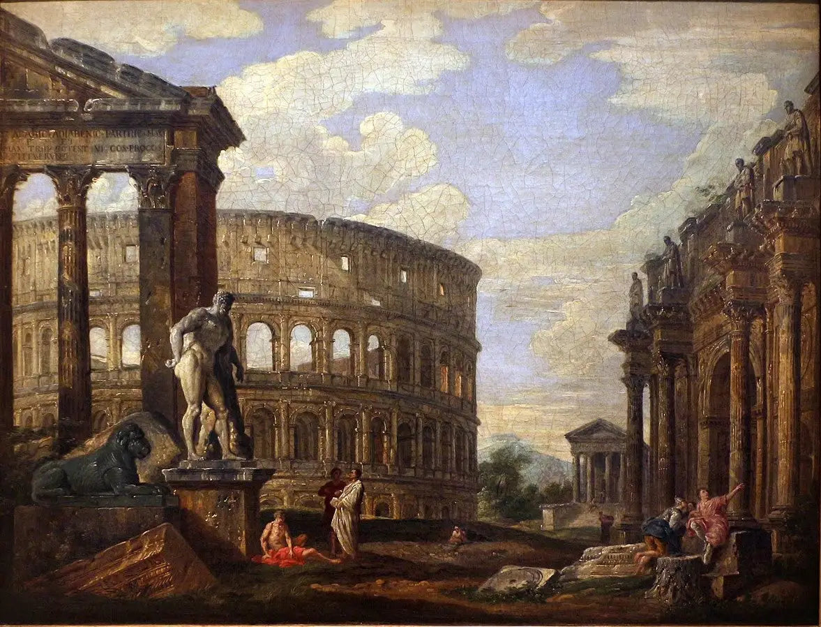 Ruines de la Rome antique - Giovanni Paolo Panini image 1 copie peinte à la main à l’huile
