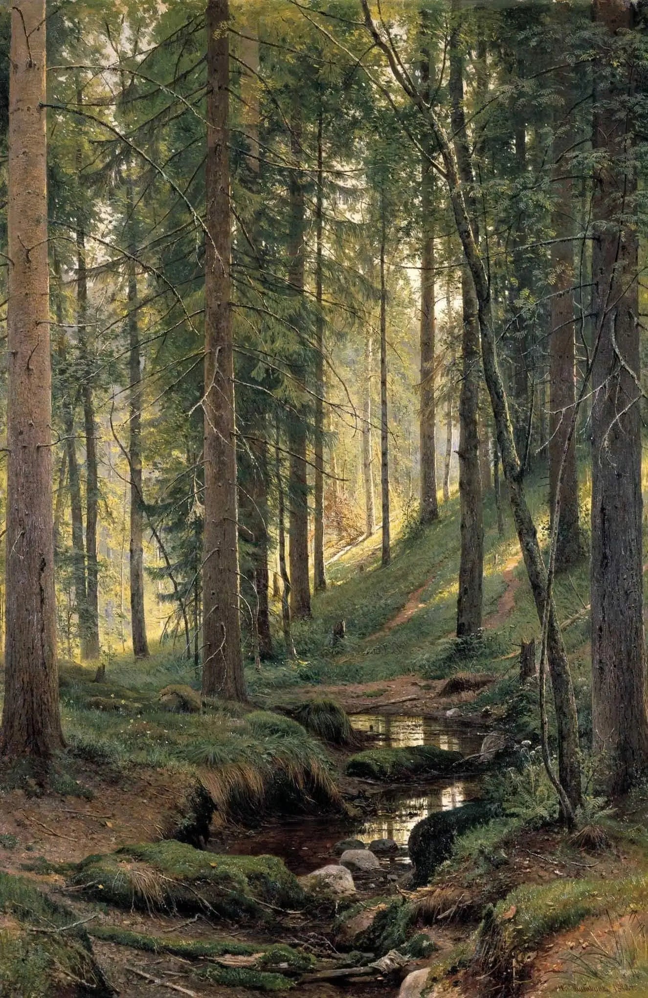 Ruisseau dans la forêt (Sur la pente) - Ivan Chichkine - Alpha Reproduction
