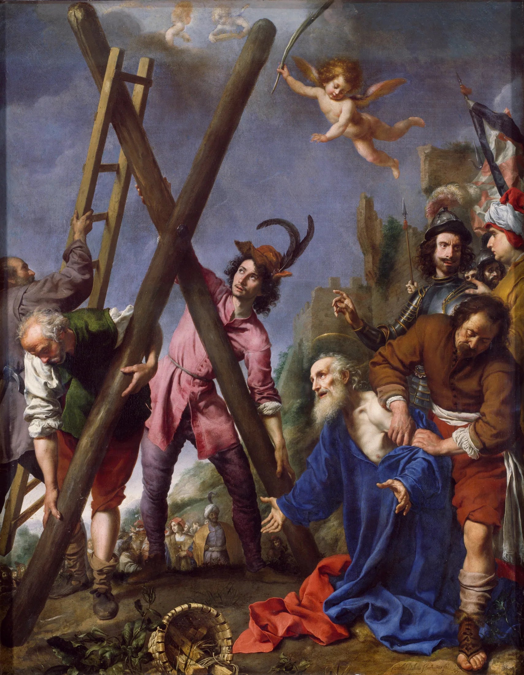 Saint André priant avant son martyre - Carlo Dolci image 1 copie peinte à la main à l’huile