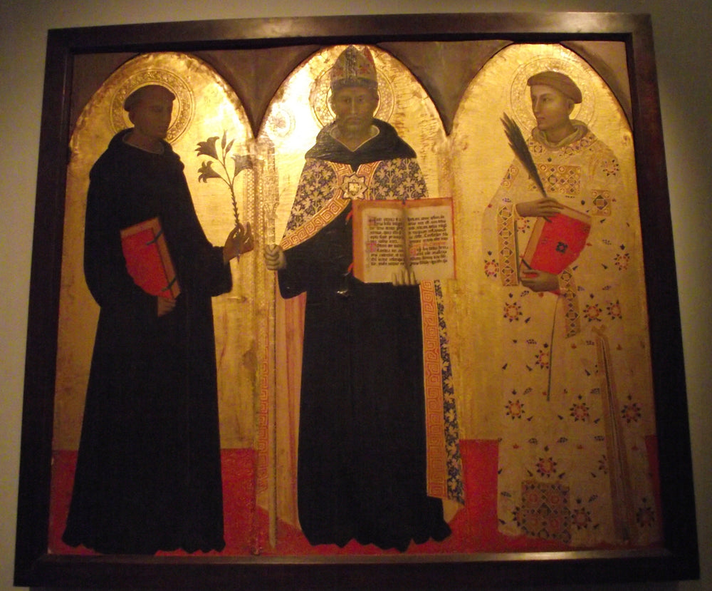 Saint Augustine between Saint Nicholas of Tolentino and Saint Stephen - Allegretto Nuzi image 1 reproduction d’œuvre d’art à l’huile
