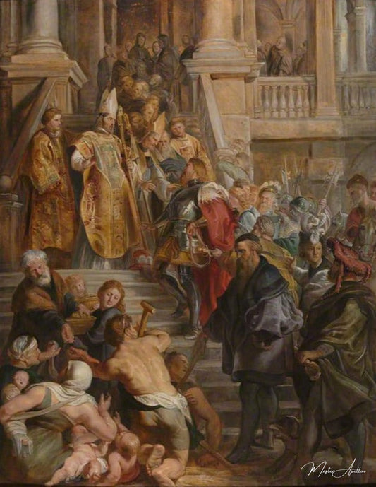 Saint Bavon est reçu par les saints Amand et Floribert - Peter Paul Rubens - Reproductions de tableaux et peintures haut de gamme