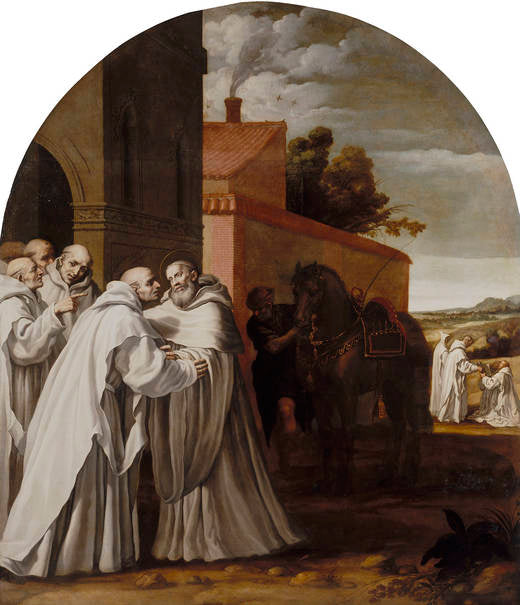 Saint Bernard de Clarivaux rend visite à Guigo Ier à la chartreuse - Vincenzo Carducci image 1 copie de tableau peinte à la main
