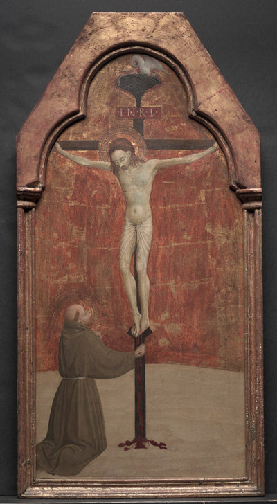 Saint François agenouillé devant le Christ en croix - Stefano di Giovanni (Sassetta) - Alpha Reproduction