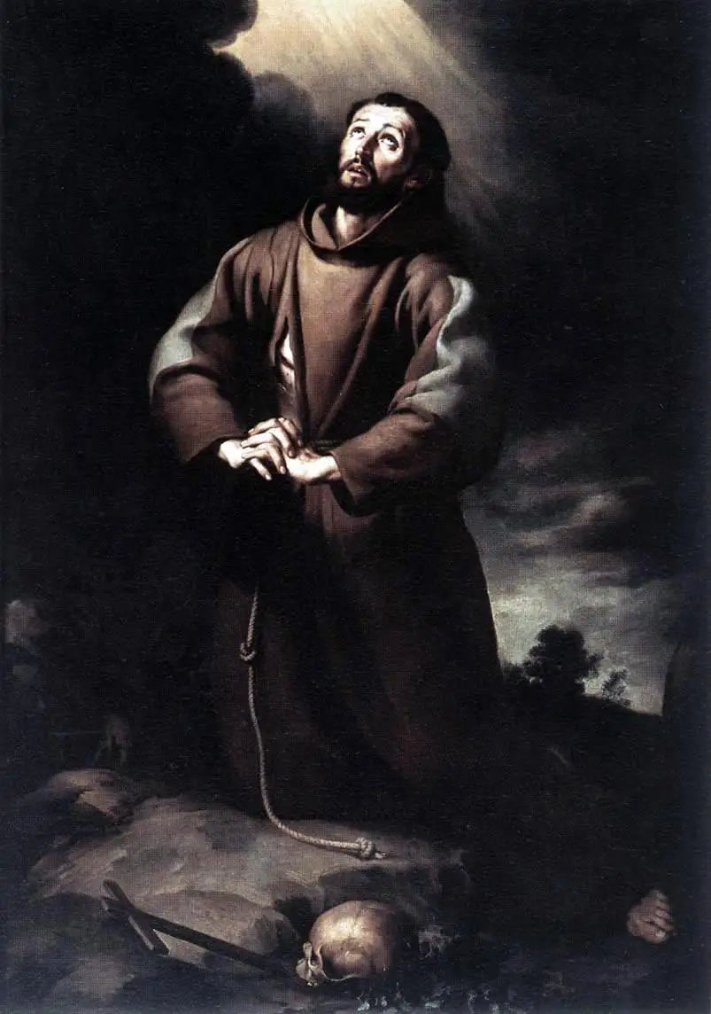 Saint François d'Assise en prière - Bartolomé Esteban Murillo image 1 tableau peint à l’huile sur toile