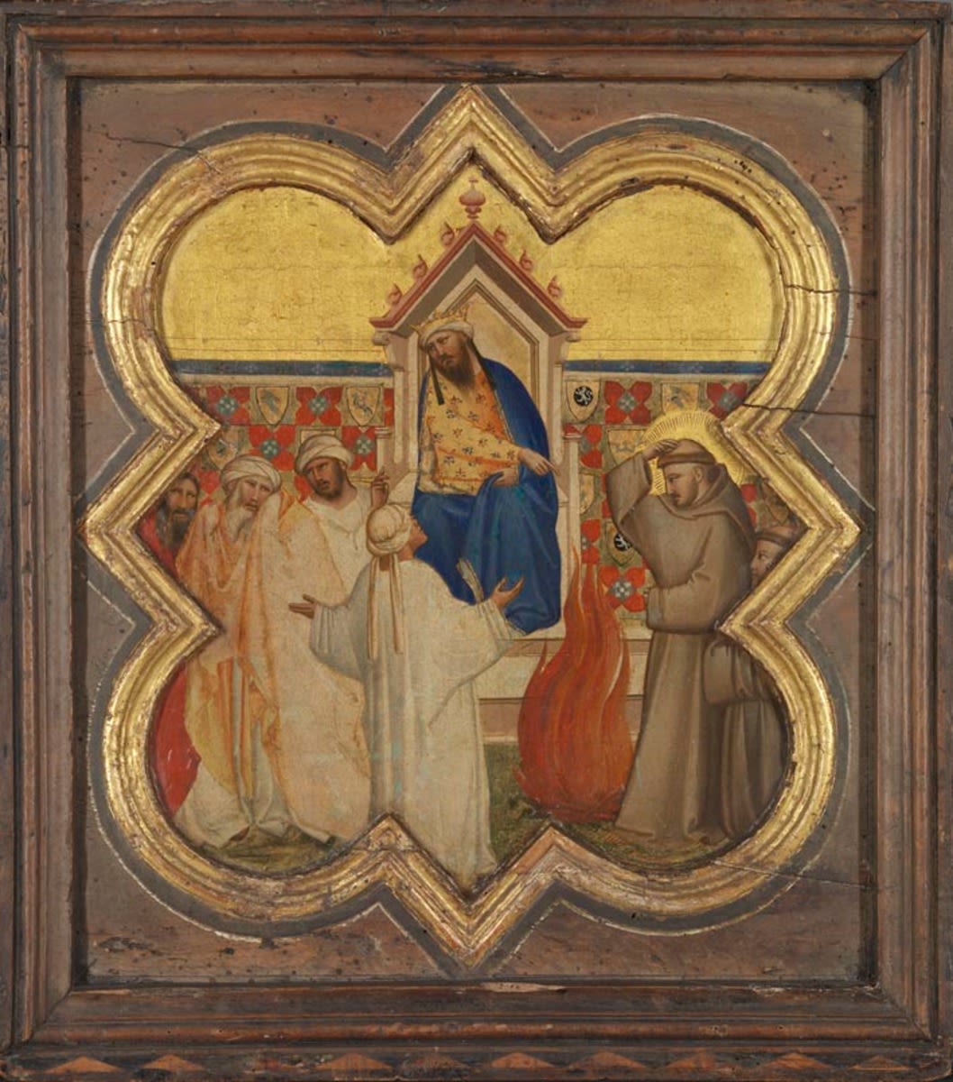 Saint François et l'épreuve du feu devant le sultan - Taddeo Gaddi image 1 copie de tableau peinte à la main