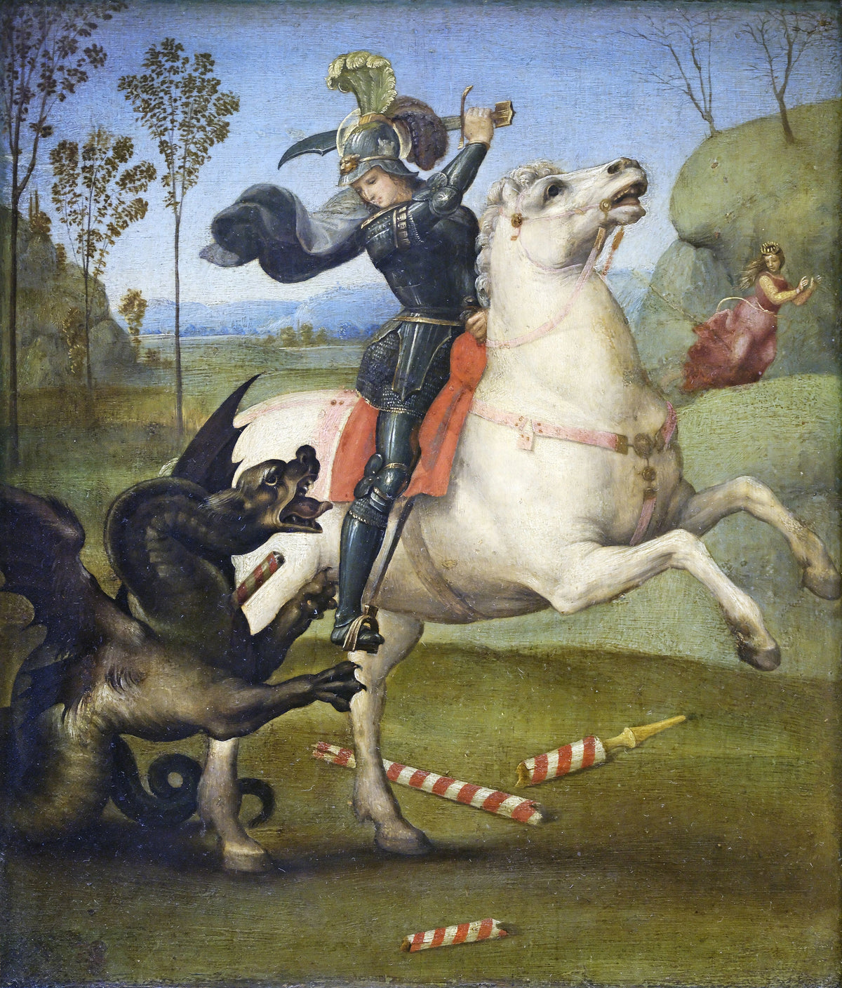ドラゴンと格闘するセント ジョージ、1503-1505 年頃 - Raphaël