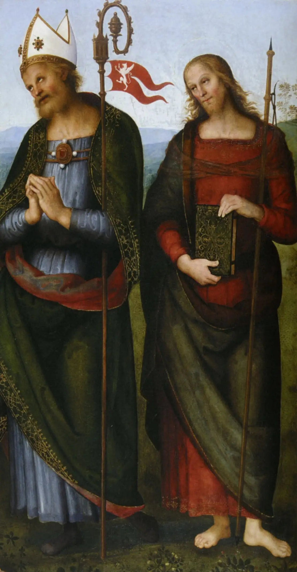 Saint Herculan et Saint Jacques le Majeur - Pietro Perugino image 1 reproduction de peinture à l’huile