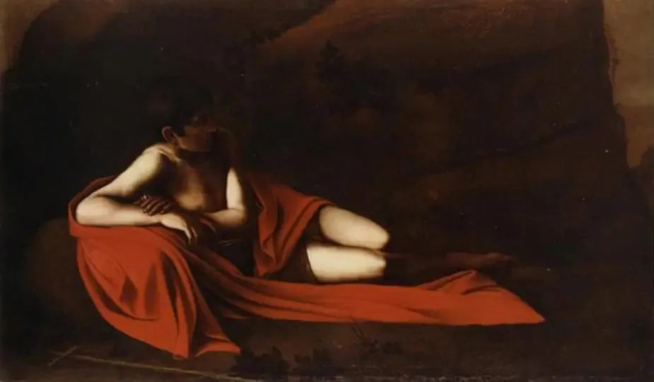 Saint Jean-Baptiste allongé - Le Caravage image 1 reproduction artisanale de tableau