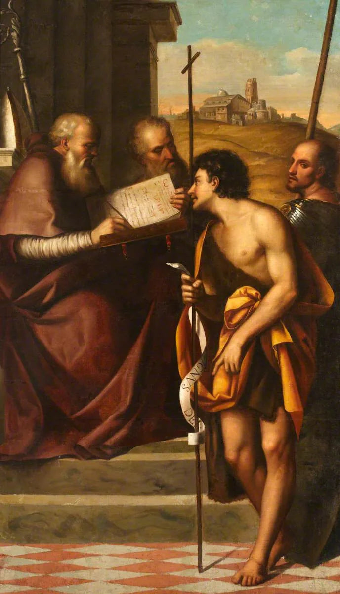 Saint Jean-Baptiste, saint Jean Chrysostome, saint Jean l'Évangéliste et saint Théodore - Sebastiano del Piombo image 1 reproduction artisanale de tableau