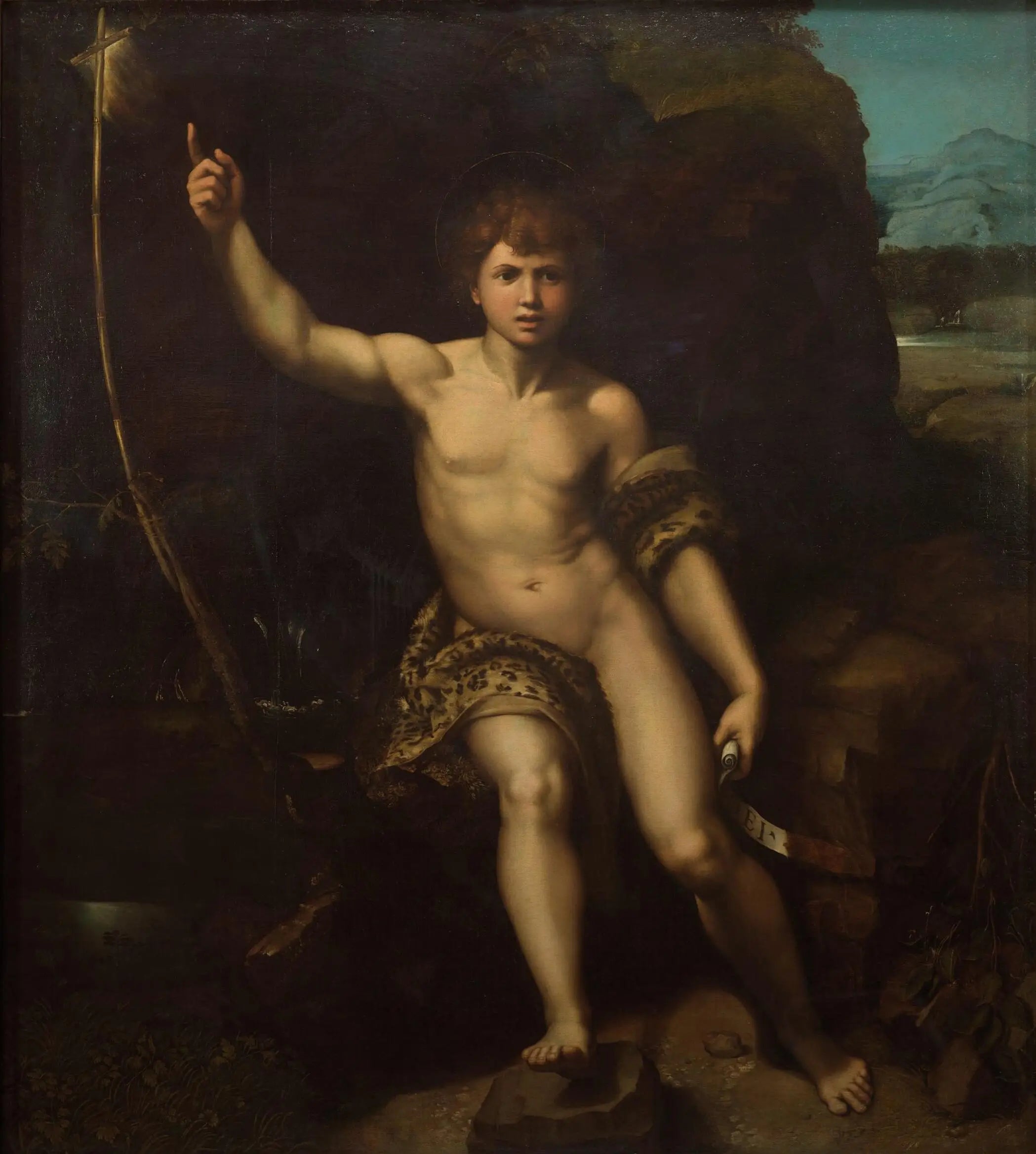 Reproduction du tableau « Saint Jean-Baptiste - Raphaël Sanzio » par Alpha Reproduction en peinture à l’huile