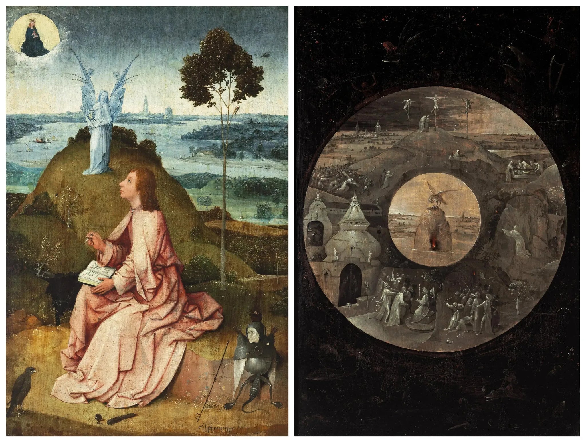 Saint Jean l'Évangéliste à Patmos - Hieronymus Bosch image 1 copie de tableau peinte à la main