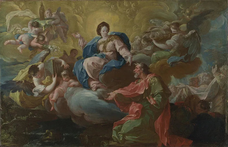 Saint Jean visité par la Vierge - Francisco Bayeu image 1 reproduction d’œuvre d’art à l’huile