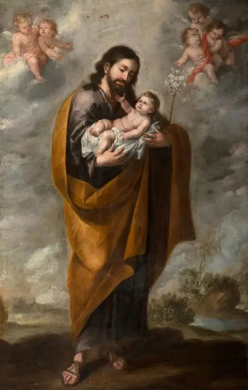サン・ジョセフと救い主の幼子（雲の中の天使たち） - バルトロメ・エステバン・ムリリョ

Source:
Saint Joseph avec l'Enfant Sauveur (Anges dans les nuages) - Bartolomé Esteban Murillo