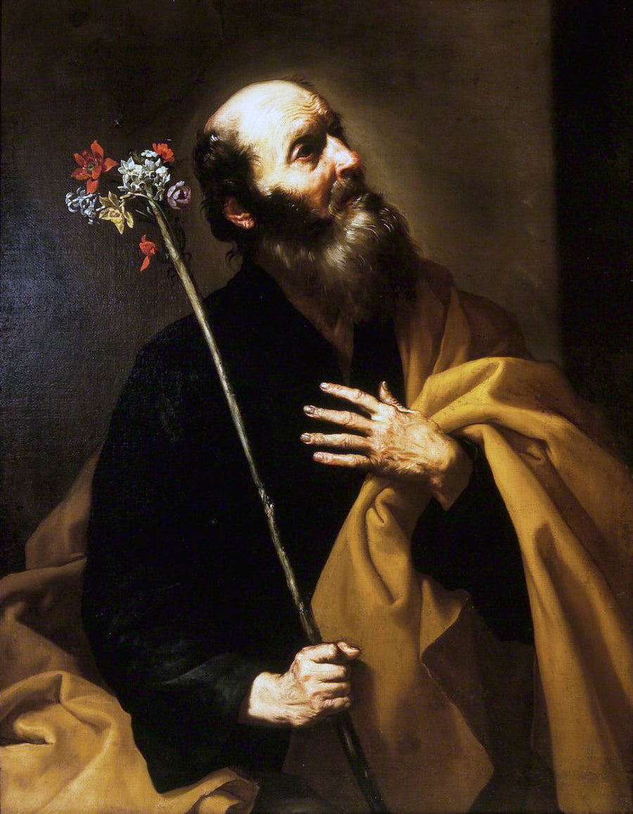 花の咲いた陰茎を持つ聖ヨセフ - フレスコ画 Jusepe de Ribera