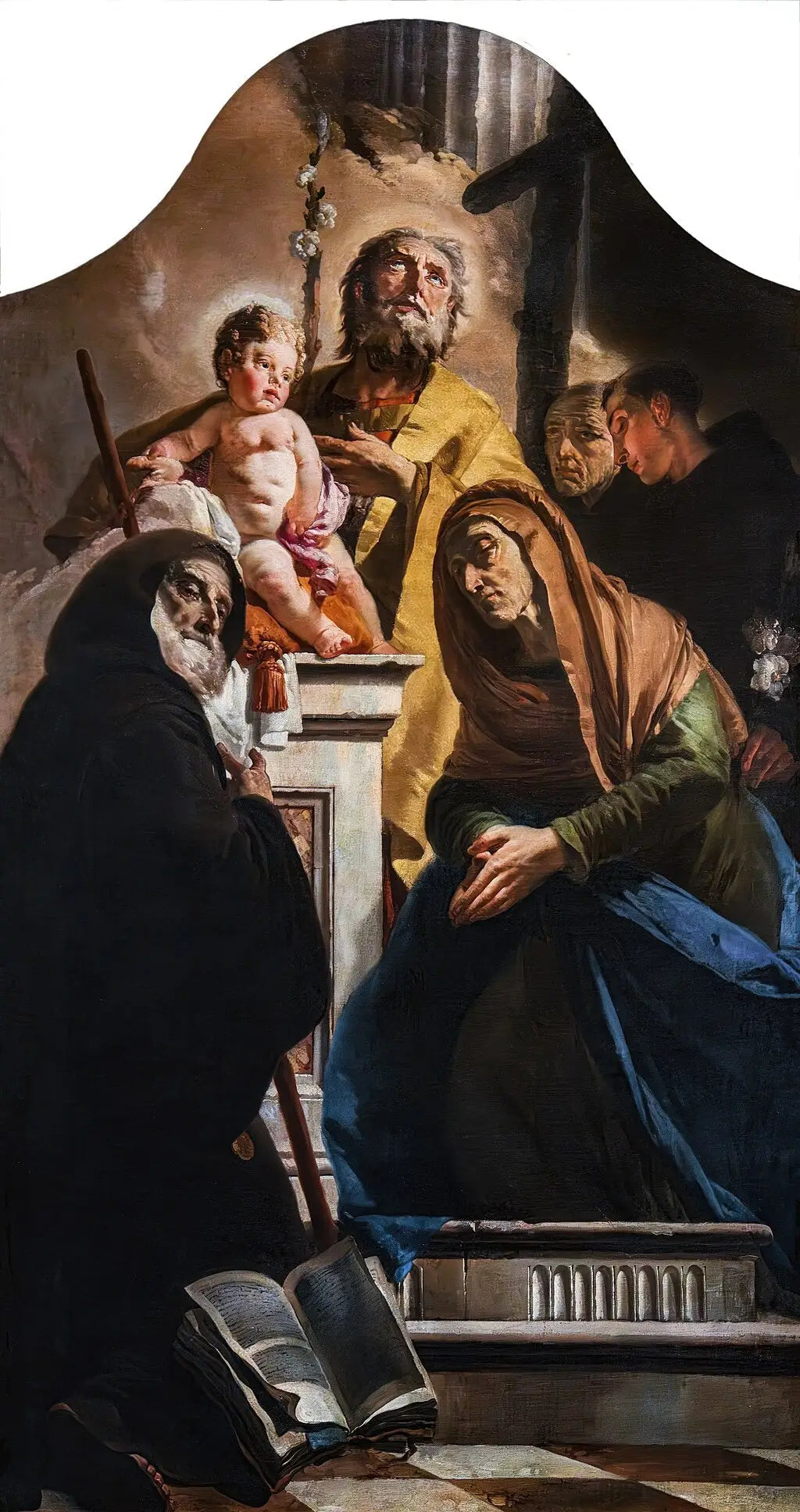 Saint Joseph avec l’Enfant Jésus et les saints François de Paule Anne Antoine et Pierre d’Alcántara - Giovanni Battista