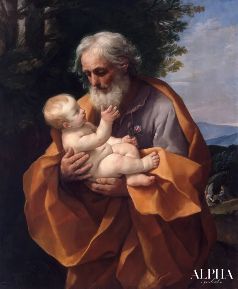 Saint Joseph avec l’Enfant Jésus - Guido Reni Reproductions de tableaux à la peinture à l’huile