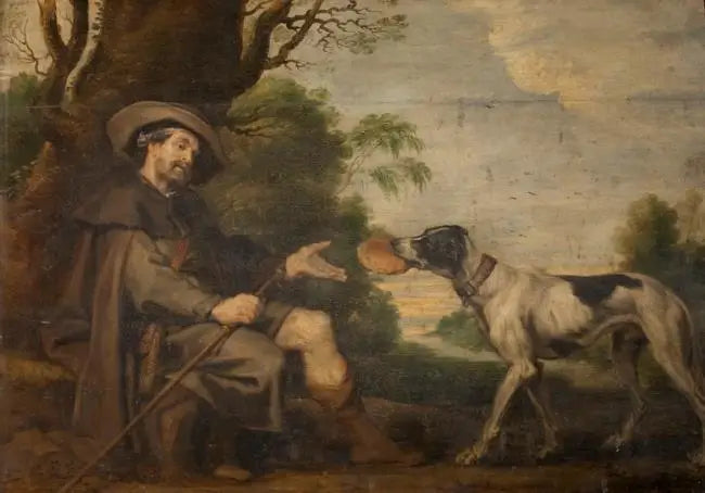 聖ロックは犬に養われている（聖ロックの祭壇画） - ピーテル・パウル・ルーベンス