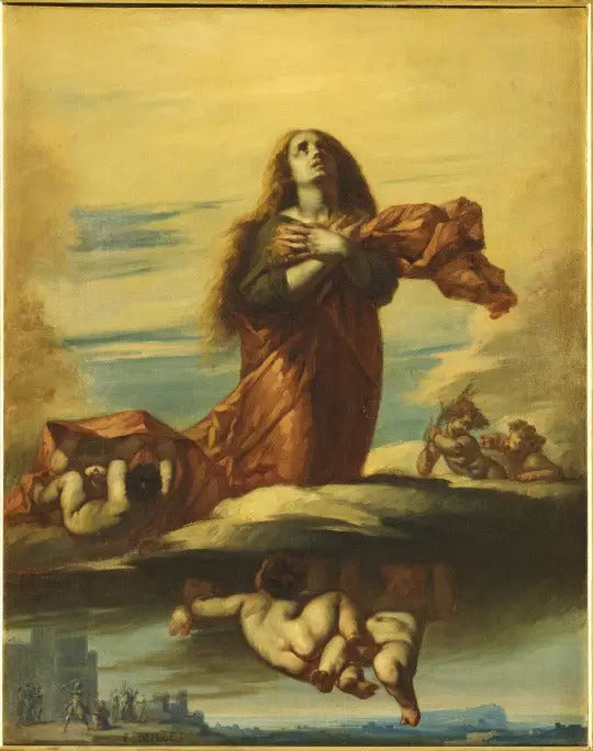 天空から取り去られた聖バルバラ - ジャン＝フランソワ・ミレー