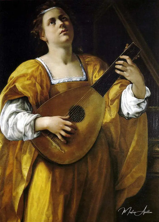 Sainte Cécile joue du luth - Artemisia Gentileschi - Reproductions de tableaux et peintures haut de gamme