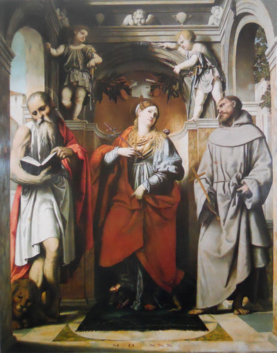 Sainte Marguerite d’Antioche avec les saints Jérôme et François - Alessandro Bonvicino - Alpha Reproduction