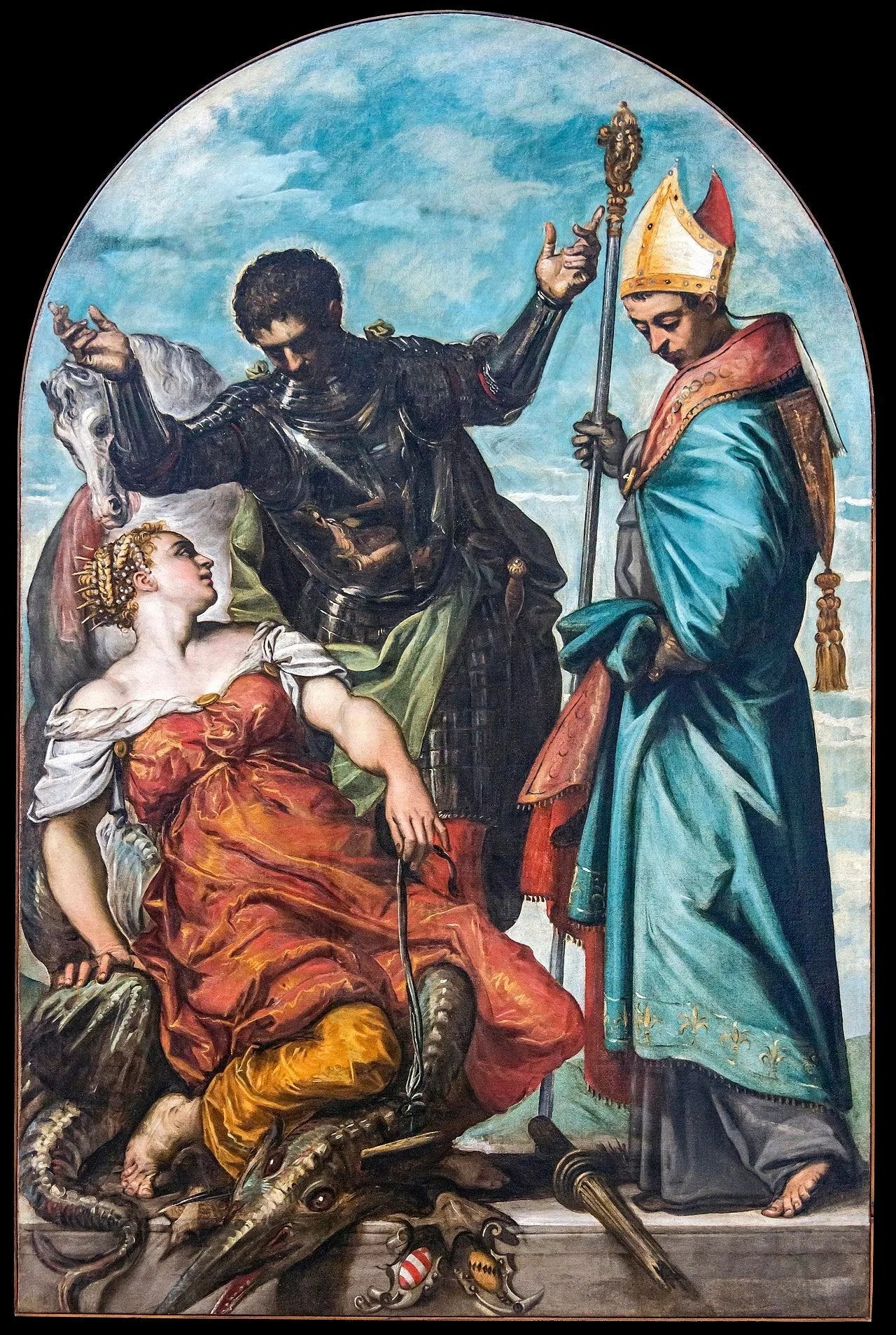 Saints Georges et Louis de Toulouse - Jacopo Tintoretto image 1 tableau peint à l’huile sur toile