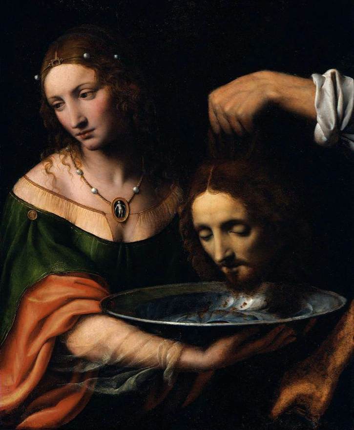 サロメが洗礼者ヨハネの頭を持つ Bernardino Luini
