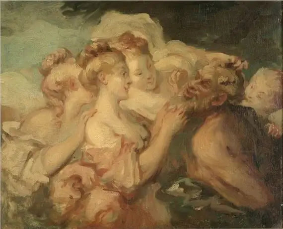 Satyre et bacchantes - Jean-Honoré Fragonard image 1 reproduction réalisée par Alpha Reproduction