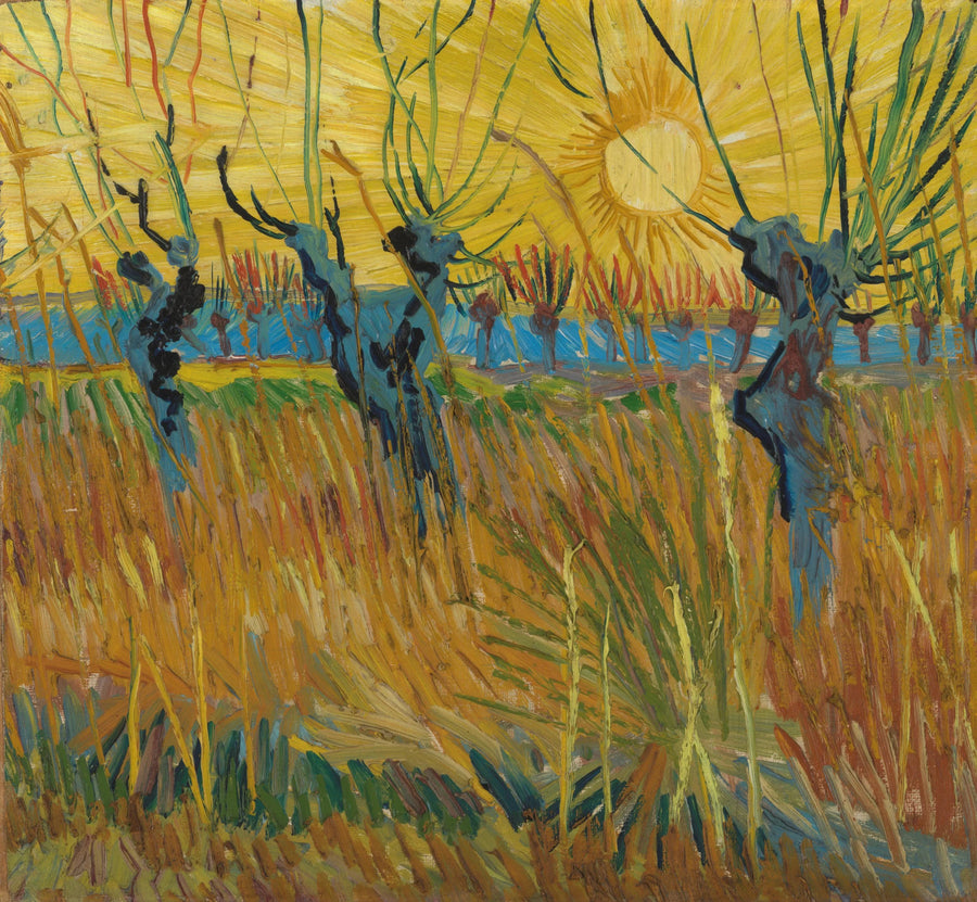 夕日の中の柳 - Vincent van Gogh