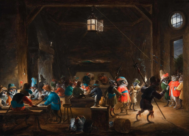 猿の兵士たちの警備の場面 - ダビッド・テニエール・ル・ジュヌ

Source:
Scène de garde avec des soldats singes - David Teniers le Jeune