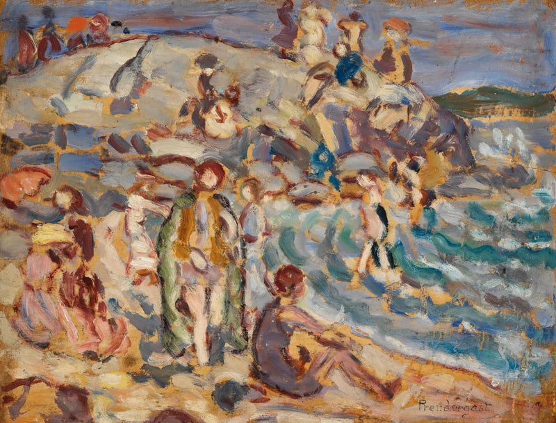 ビーチの風景と丘 - モーリス・プリンダーギャスト

Source:
Scène de plage et colline - Maurice Prendergast