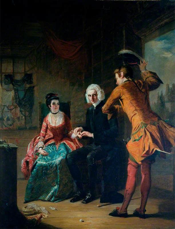 Scène tirée de « Un voyage sentimental » de Laurence Sterne - William Powell Frith image 1 reproduction artisanale de tableau