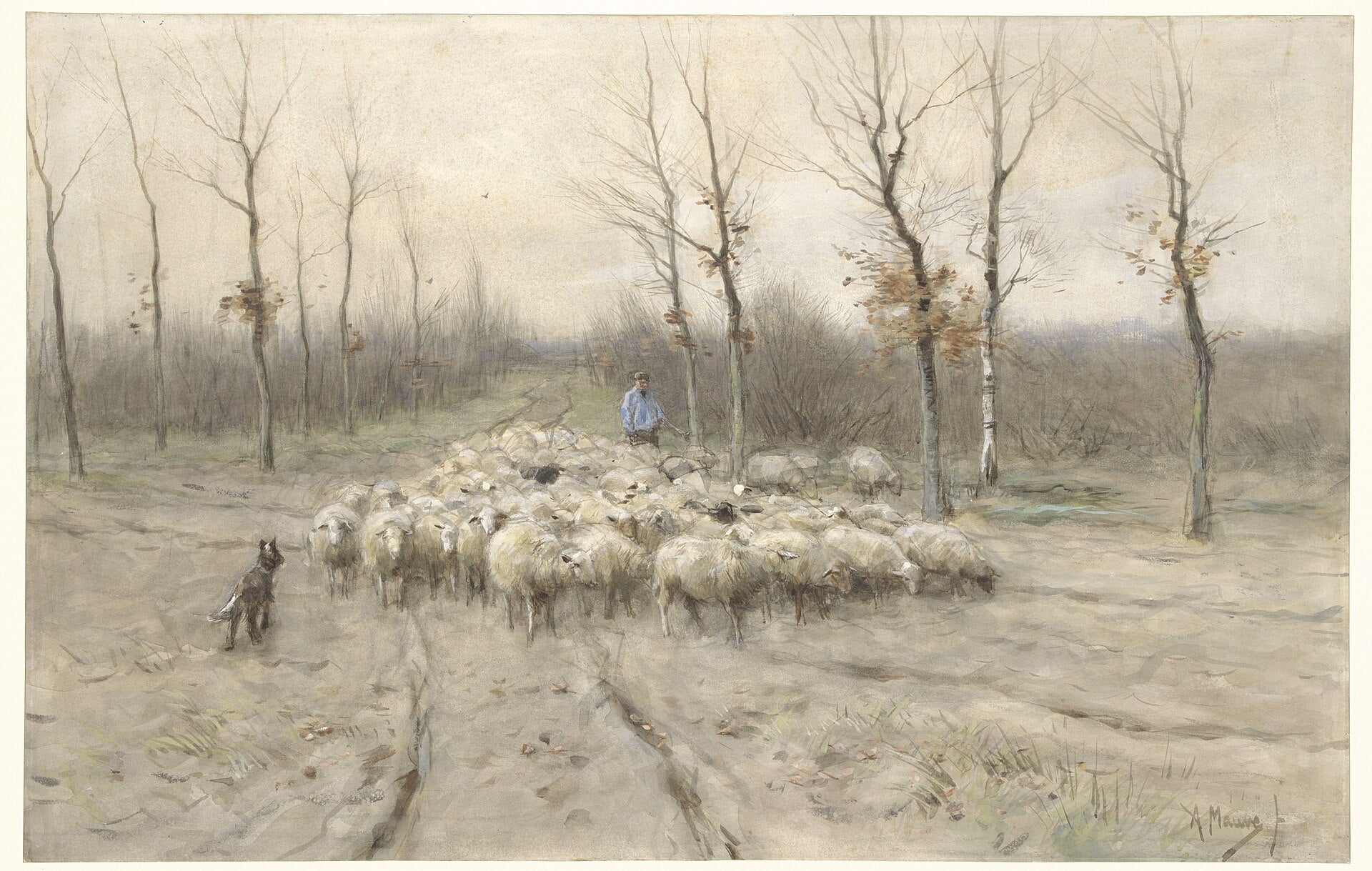Troupeau de moutons à Laren - Anton Mauve
