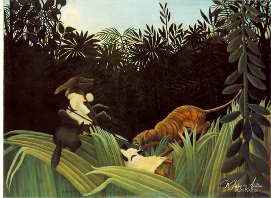 Scout attaqué par un tigre - Henri Rousseau - Reproductions de tableaux et peintures haut de gamme