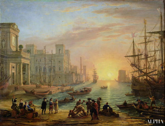 Seaport at Sunset - Claude Lorrain - Reproductions de tableaux et peintures haut de gamme