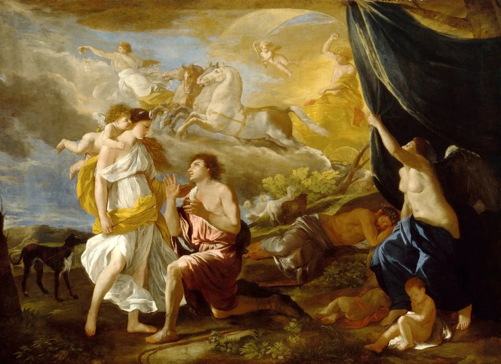 Séléné et Endymion - Nicolas Poussin image 1 copie de tableau peinte à la main