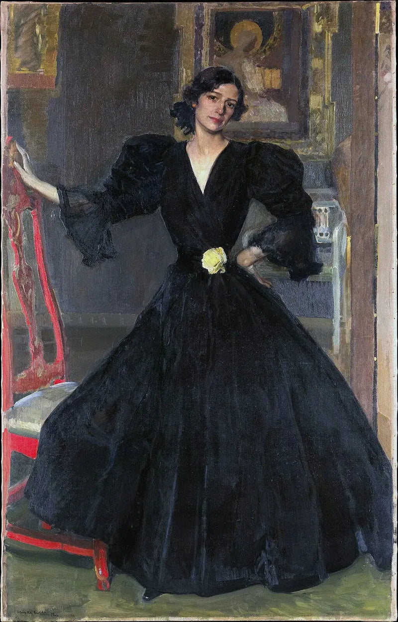 ソロリャの婦人（クロティルデ・ガルシア・デル・カスティージョ、1865-1929）黒色 - ホアキン・ソロリャ