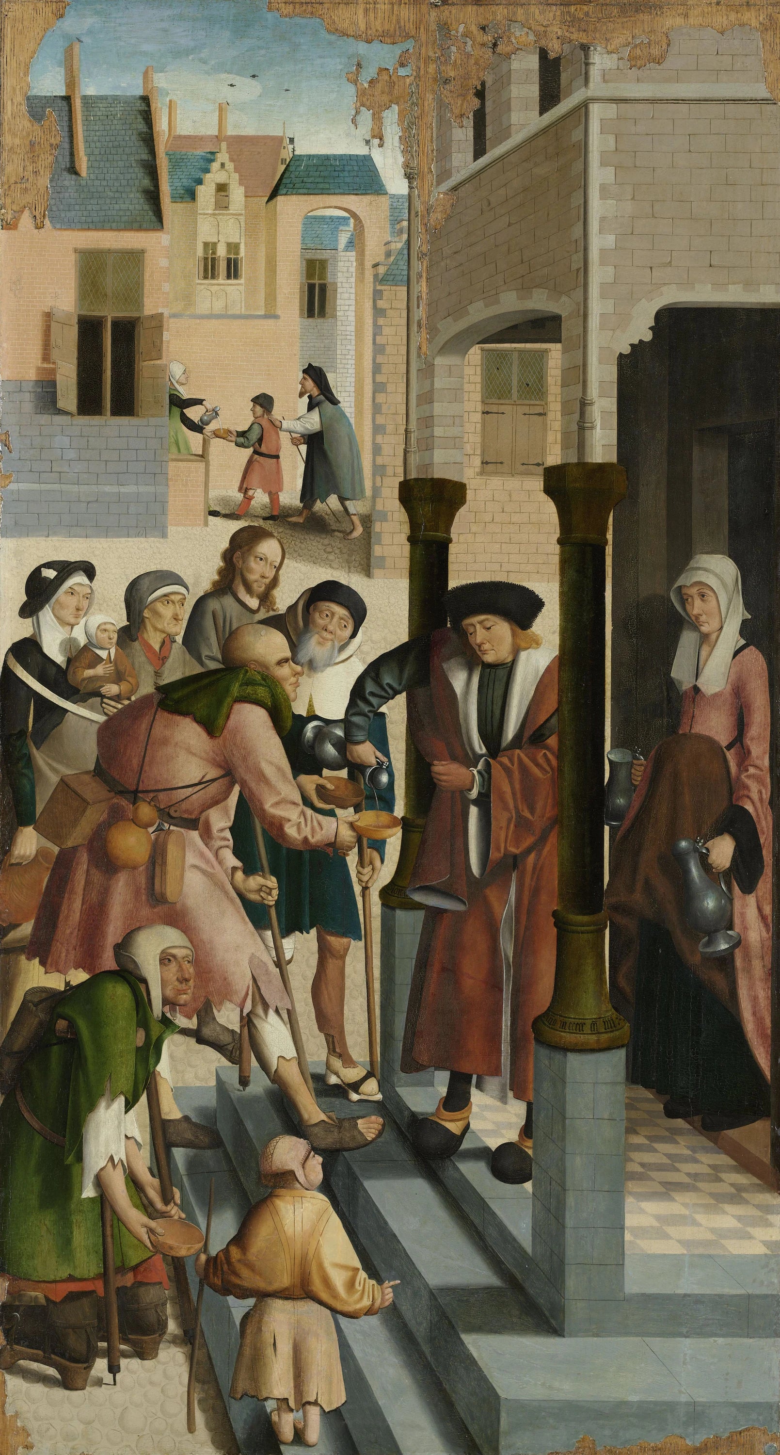 Les sept œuvres de miséricorde. 2 : Pour étancher la soif. - Maître d'Alkmaar