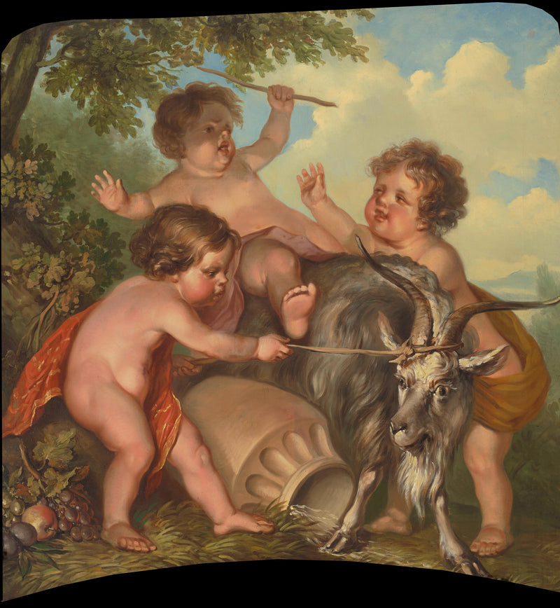Série de dix peintures murales représentant des paysages arcadiens dans la pièce côté jardin au rez-de-chaussée de la maison Herengracht 524 à Amsterdam. - Jurriaan Andriessen