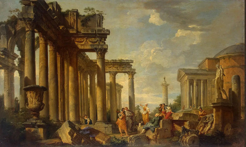 ローマの遺跡にある聖シビラの説教とアポロンの像 - ジョバンニ・パオロ・パニーニ

Source:
Sermon de Sainte Sibylle dans les ruines romaines avec la statue d'Apollon - Giovanni Paolo Panini