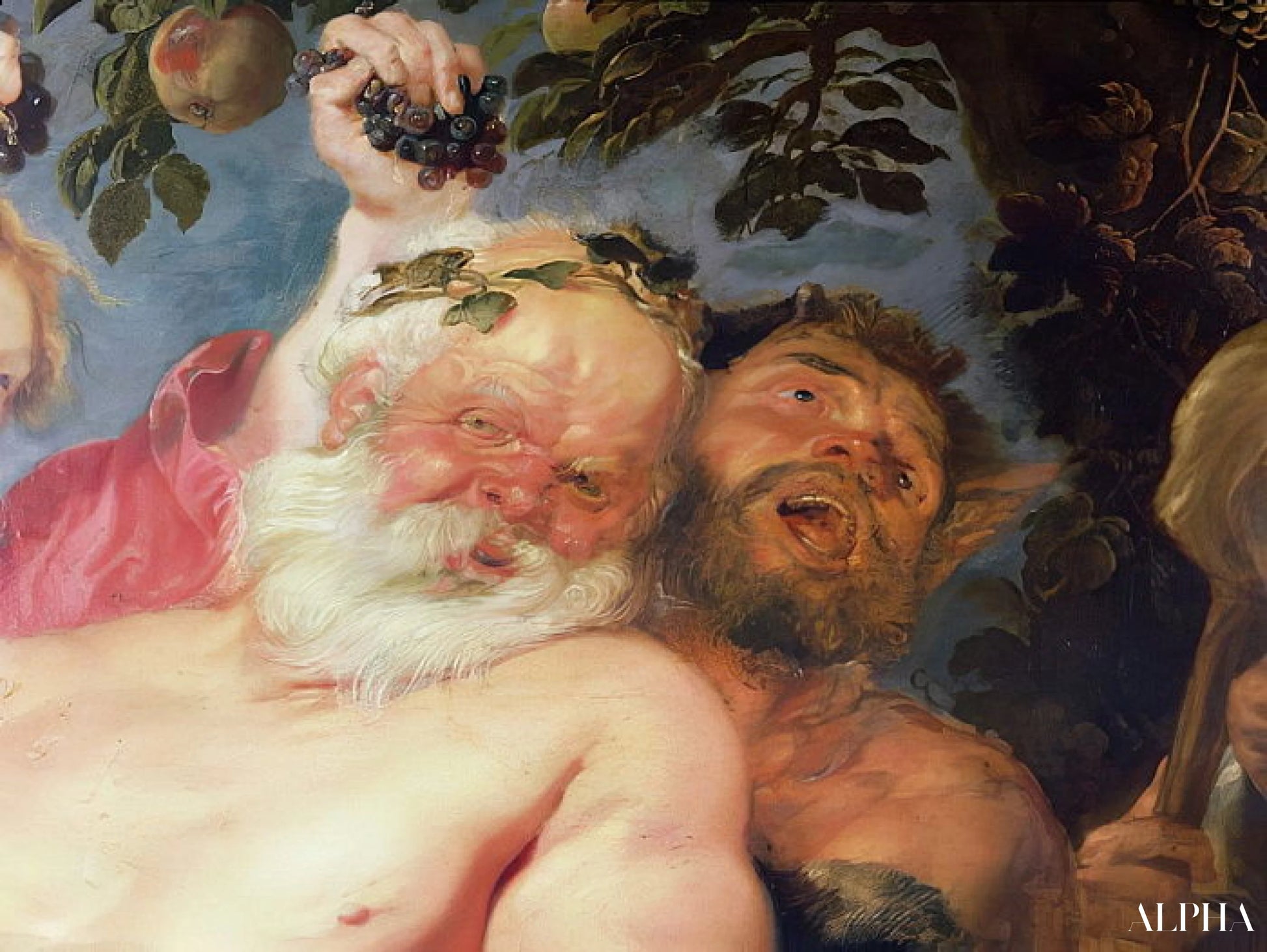 サテュロスに支えられた酔ったシレーヌ、約1620年（詳細） - ピーター・ポール・ルーベンス - 高級絵画および絵画の複製